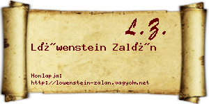 Löwenstein Zalán névjegykártya
