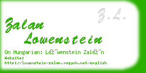 zalan lowenstein business card